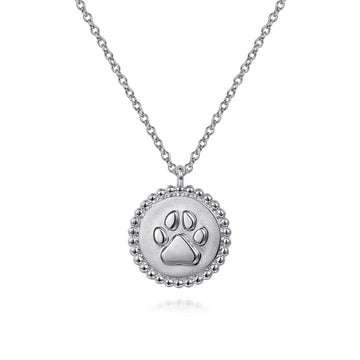 Silver Bujukan Paw Print Pendant Necklace