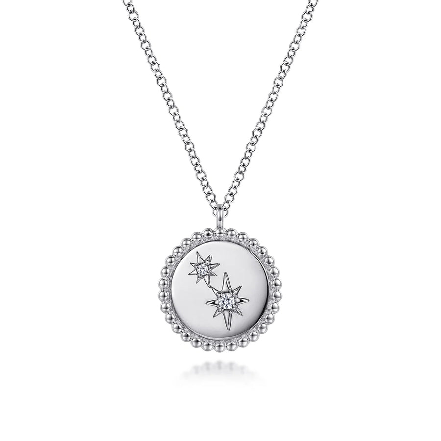 Silver Diamond Star Pendant Necklace