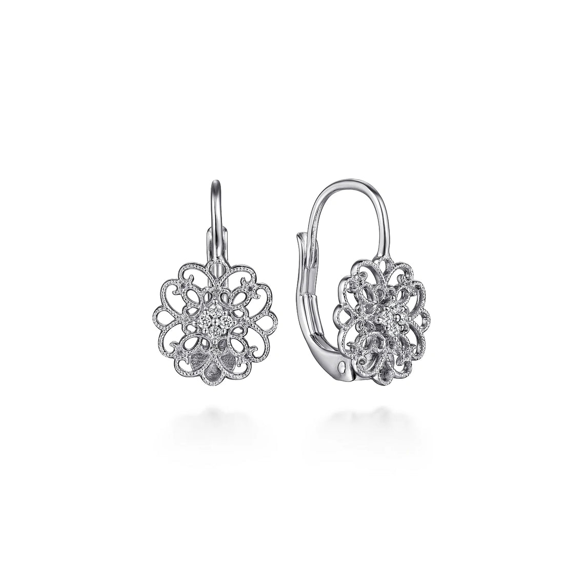 Silver White Sapphire Vintage Drop Earrings