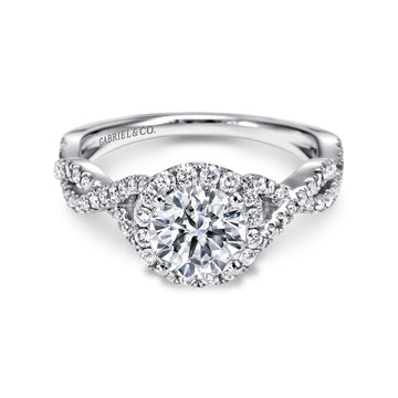 Gabriel & Co Platinum Twisted Engagement Ring