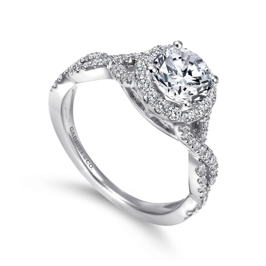 Gabriel & Co Platinum Twisted Engagement Ring