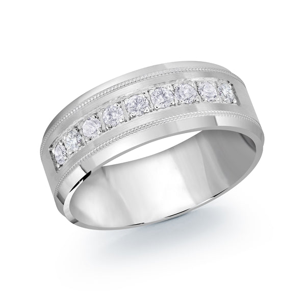 14K Gold Diamond Wedding Band