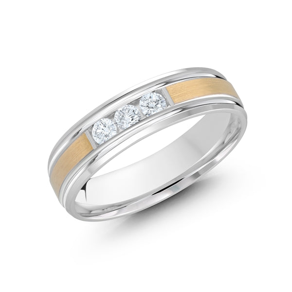 14K Gold Diamond Wedding Band