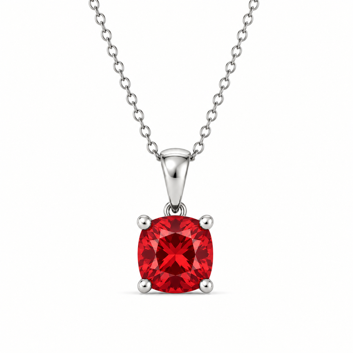 Cushion Cut Birthstone Necklace