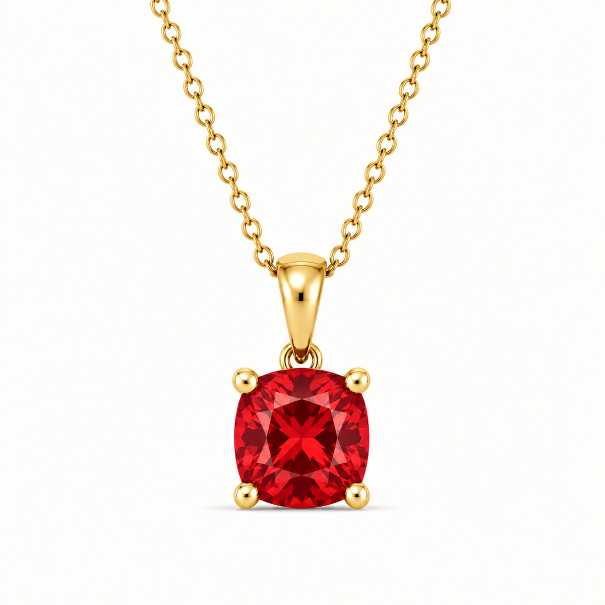 Cushion Cut Birthstone Necklace