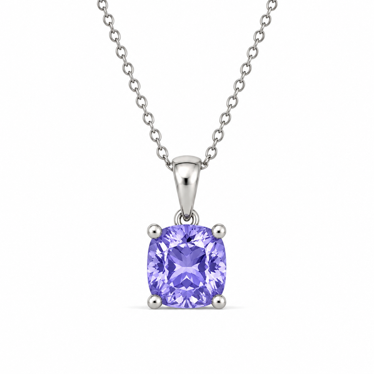 Cushion Cut Birthstone Necklace