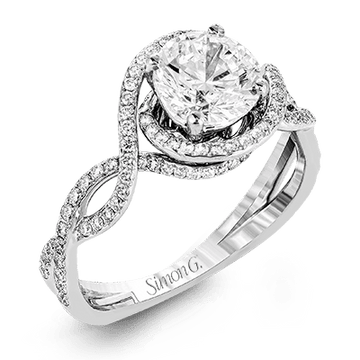 18k White Gold Twist Engagement Ring
