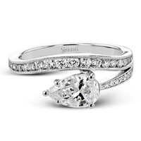 18k White Gold Split Band Engagement Ring