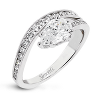 18k White Gold Split Band Engagement Ring