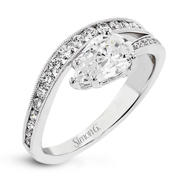 18k White Gold Split Band Engagement Ring