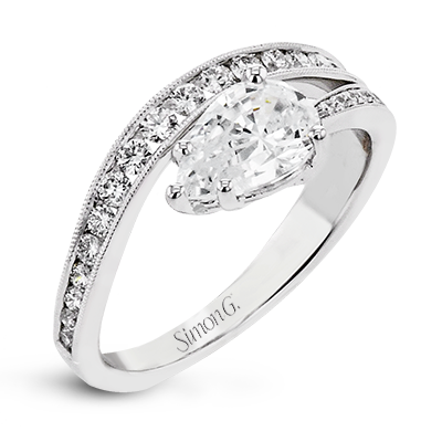 18k White Gold Split Band Engagement Ring