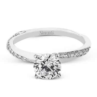 Simon G 18k White Gold Multi-Stone Engagement Ring