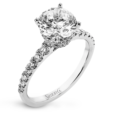 18k White Gold Halo Engagement Ring