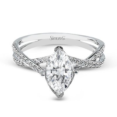 18k White Gold Diamond Twist Engagement Ring