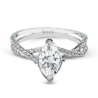 18k White Gold Diamond Twist Engagement Ring