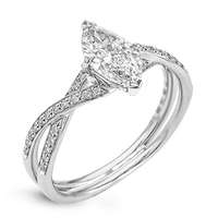 18k White Gold Diamond Twist Engagement Ring