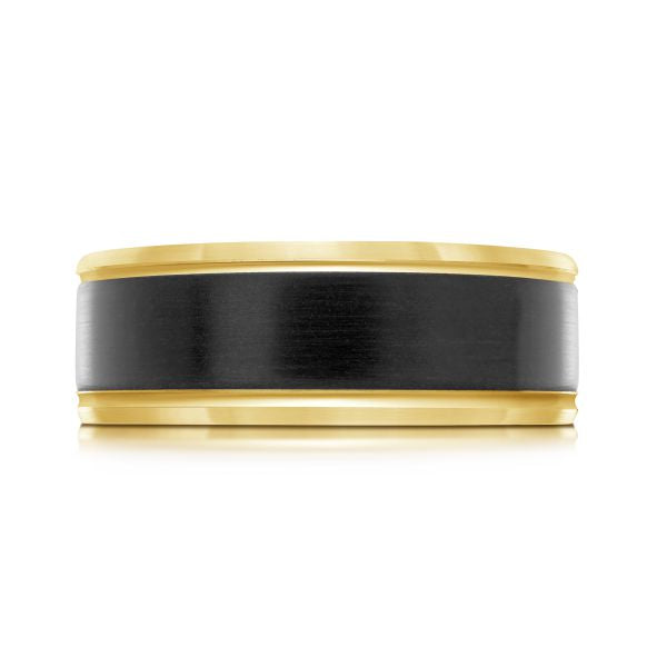 14K Gold & Carbon Wedding Band