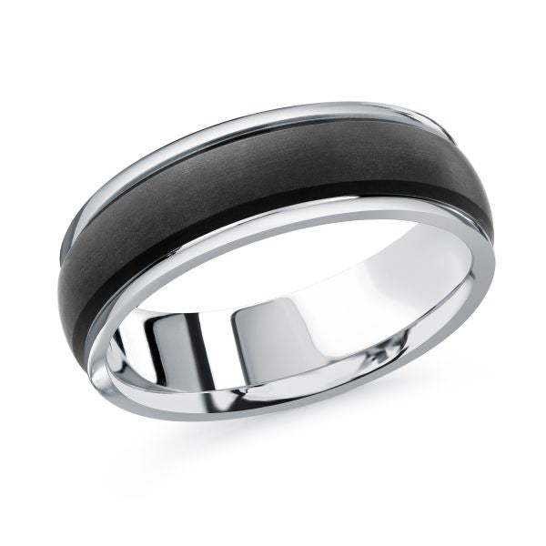 14k Gold & Carbon Fibre Wedding Band