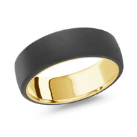 14K Gold & Carbon Wedding Band