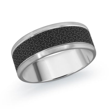 14k Gold & Tantalum Pattern Wedding Band