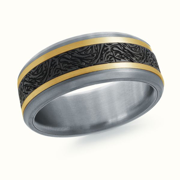 14K Gold & Tantalum Wedding Band