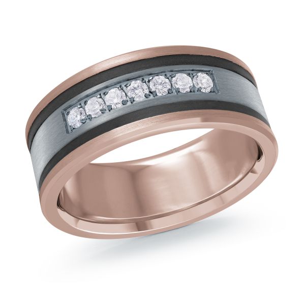 14k Gold & Tantalum Diamond Wedding Band