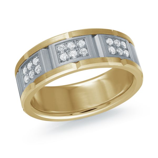 14k Gold & Tantalum Diamond Wedding Band