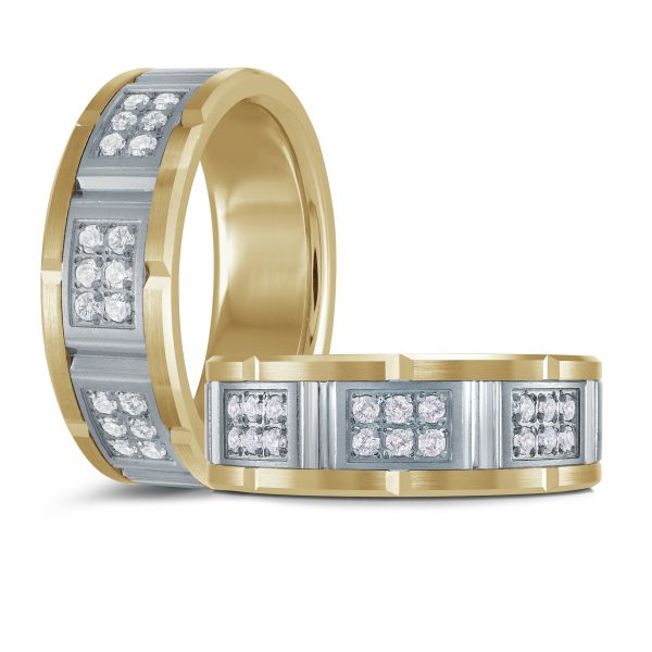 14k Gold & Tantalum Diamond Wedding Band