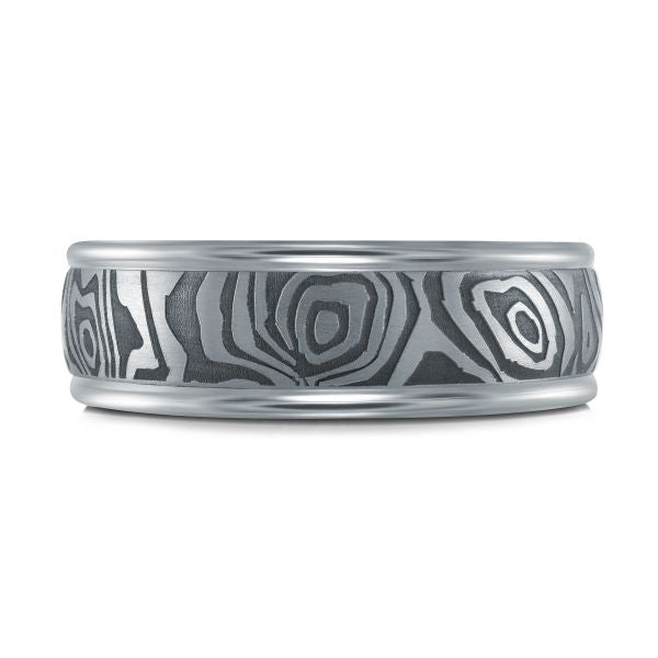 14k Gold & Tantalum Patterned Wedding Band