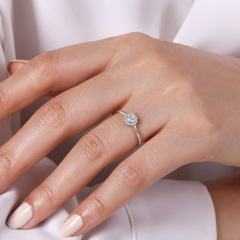 Mini Diamond Halo Ring