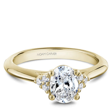 Noam Carver Rose Gold 4-Prong Oval Halo Engagement Ring