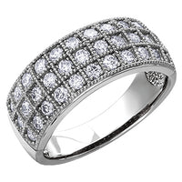 14K Three Row Diamond Fashion Ring