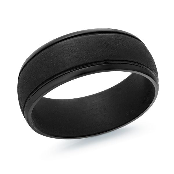 Black Tantalum Scratch Finish Wedding Band