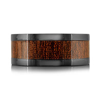 Black Tantalum & Wood Satin Finish Wedding Band