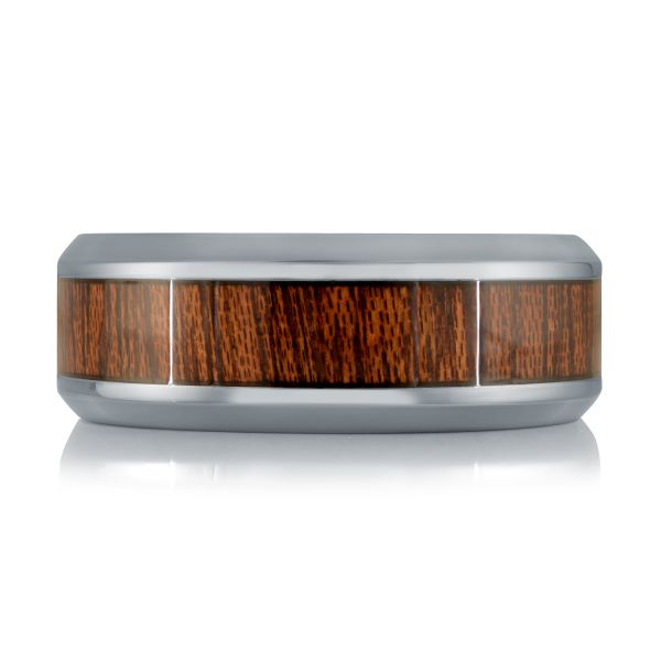 Tantalum & Wood Satin Finish Wedding Band