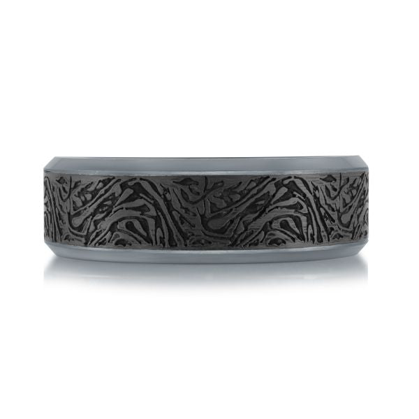 Tantalum & Carbon Satin Finish Wedding Band