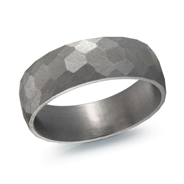 Tantalum Hammered Finish Wedding Band