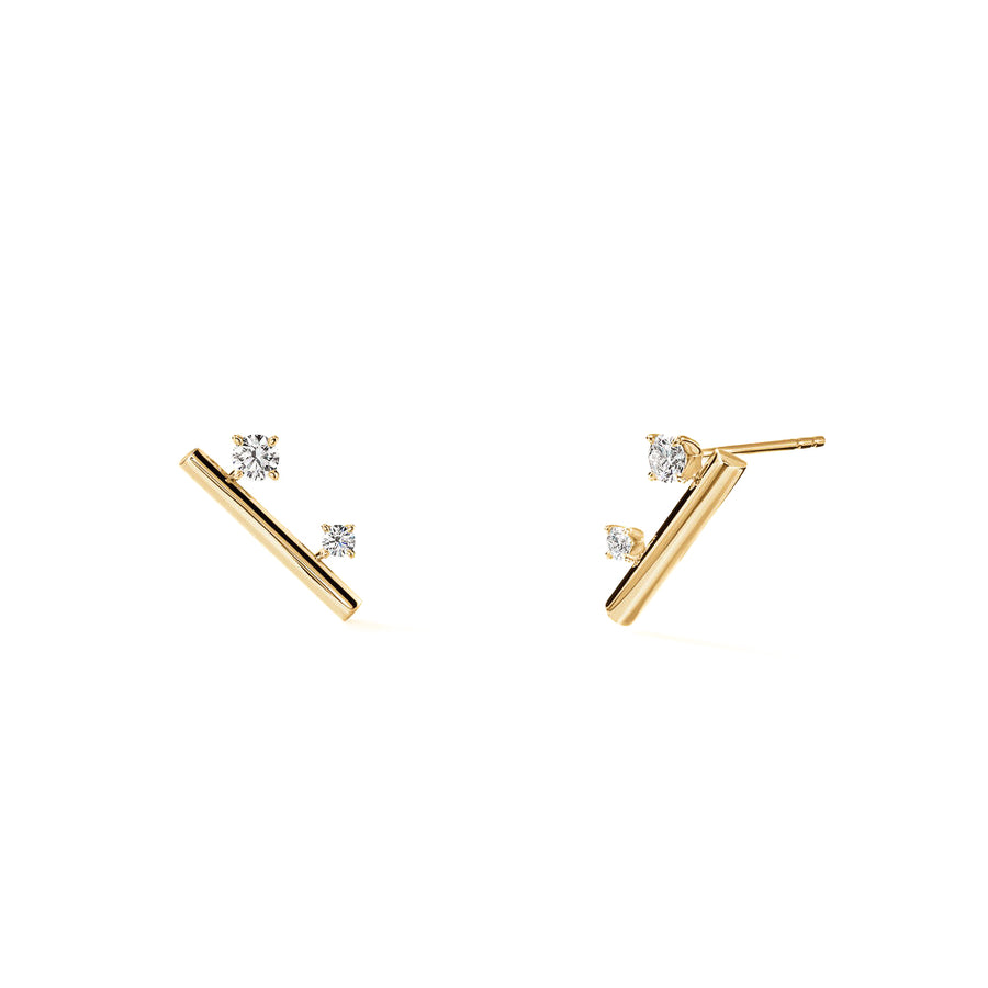 18K Gold Diamond Barre Floating Climbers