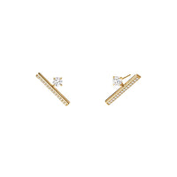 18K Gold Diamond Barre Floating Pave Climbers