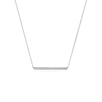 18K Gold Barre Diamond Bar Necklace