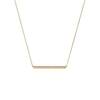 18K Gold Barre Diamond Bar Necklace