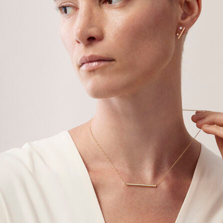 Barre Diamond Bar Necklace