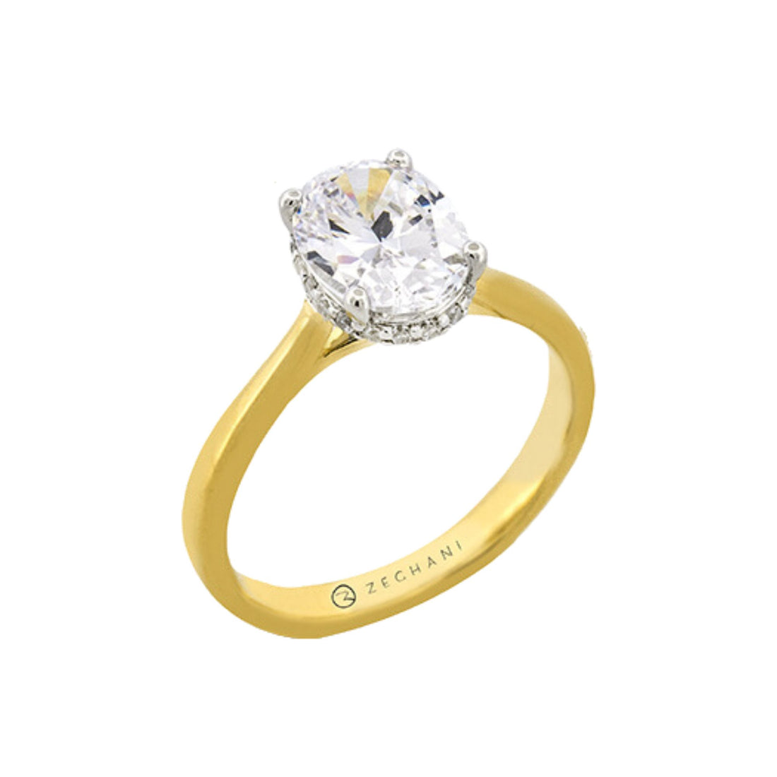 14K Diamond Halo Engagement Ring