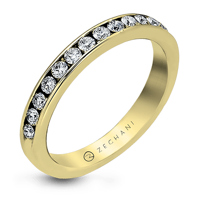 14k Gold Diamond Channel-Set Wedding Band