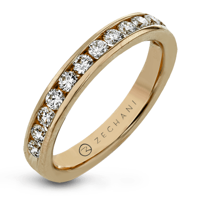 14k Gold Diamond Channel-Set Wedding Band