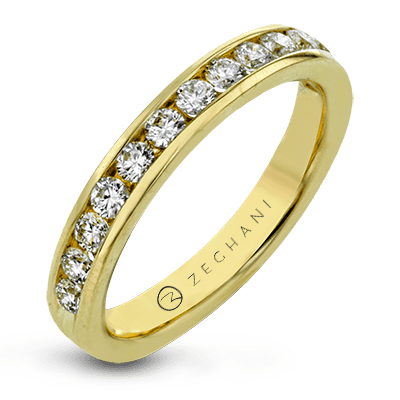 14k Gold Diamond Channel-Set Wedding Band