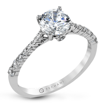 14k White Gold Multi-Stone Engagement Ring