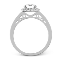 14k White Gold Diamond Halo Engagement Ring