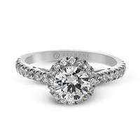 14K Diamond Halo Engagement Ring