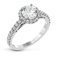 14K Diamond Halo Engagement Ring